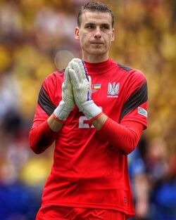 Lunin saat membela tim nasional U-20 Ukraina pada tahun 2019