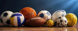 Berbagai macam bola yang dirancang khusus dengan ukuran, berat, dan material berbeda untuk setiap cabang olahraga.